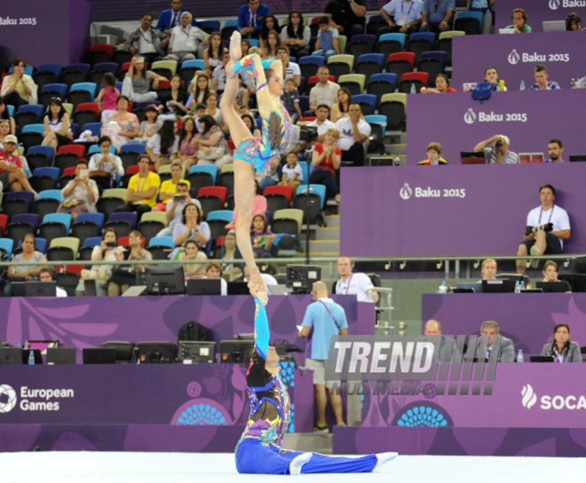 İlk Avropa Oyunları çərçivəsində gimnastika üzrə yarışların növbəti mərhələsi davam edir. Bakı, Azərbaycan, 17 iyun 2015